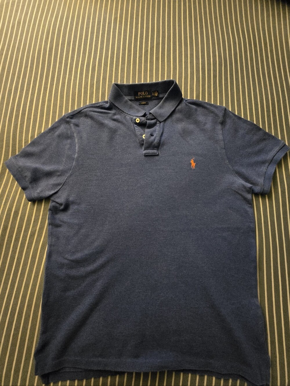 Ralph Lauren Men’s Navy Polo with Orange Pony Embroidery